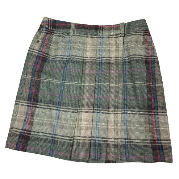 Liz Claiborne Dresses & Skirts - Liz Claiborne Skirt Women Sz 14 Plaid Knee Length Lined Wrap Wool Preppy
